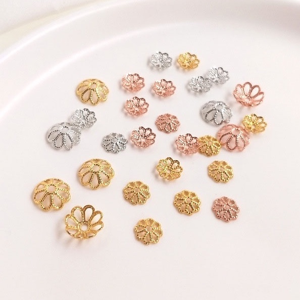 [CHR10] - Phụ kiện trang sức (DIY) - Gói 20 hạt Charm hoa 8 cánh bao ngăn cách hạt làm vòng cổ vòng tay