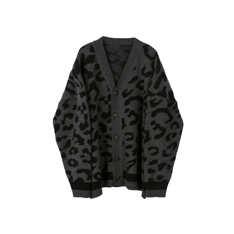 Áo cardigan len hoạ tiết da báo phong cách Unisex - leopard CARDIGAN
