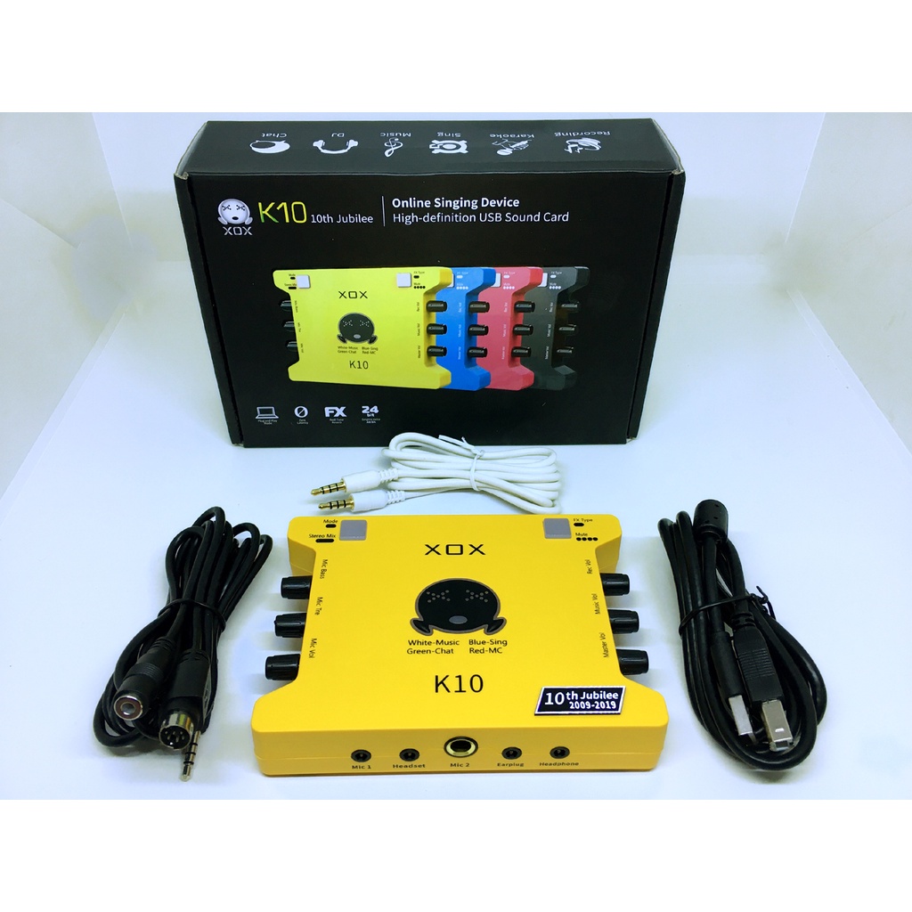 [Mã ELHACE giảm 4% đơn 300K] Sound card K10 tiếng Anh 2020 (XOX K10 10th Jubilee) Sound Card thu âm✔️Phiên Bản Mới