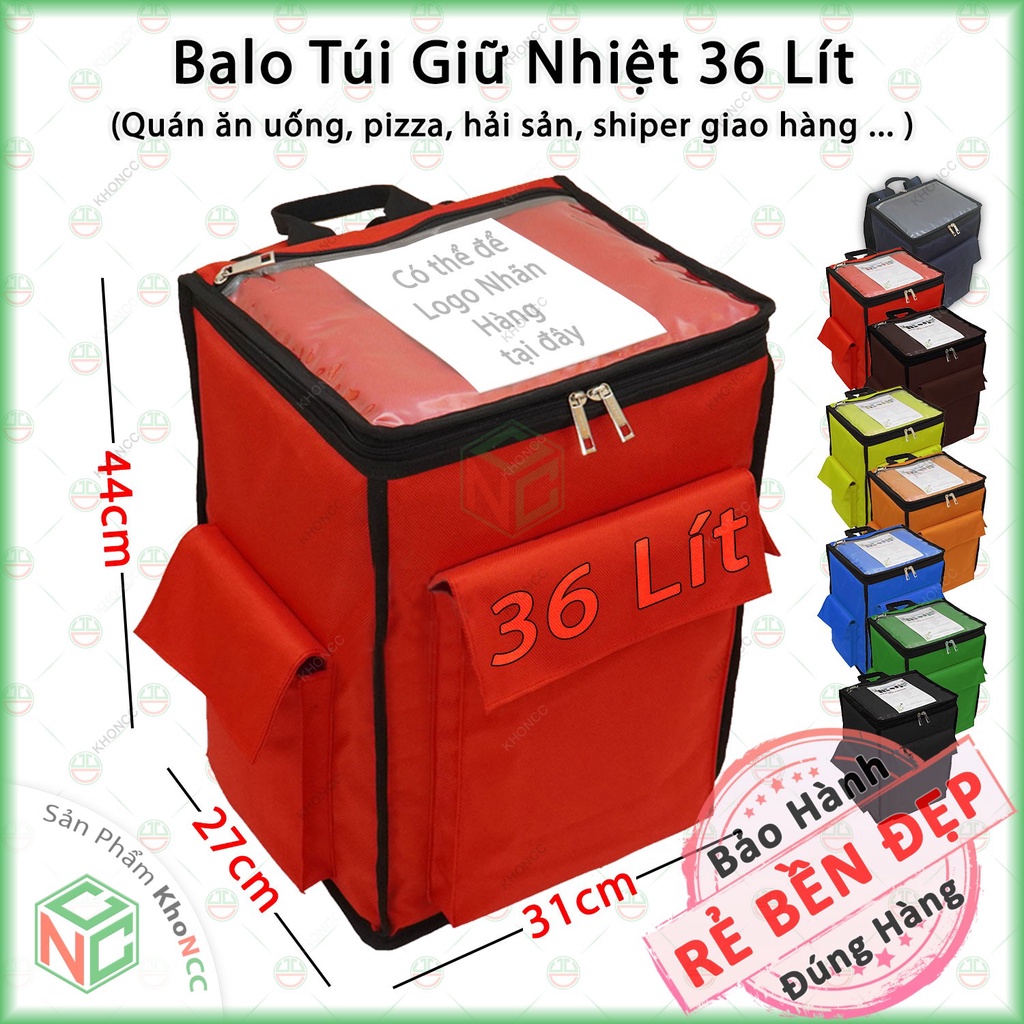 Balo Bao Túi Giữ Nhiệt Đa Năng 36 Lít - Chuyên Dùng Cho Quán Ăn Uống, Shiper Giao Hàng - NKT-7166-36L-D
