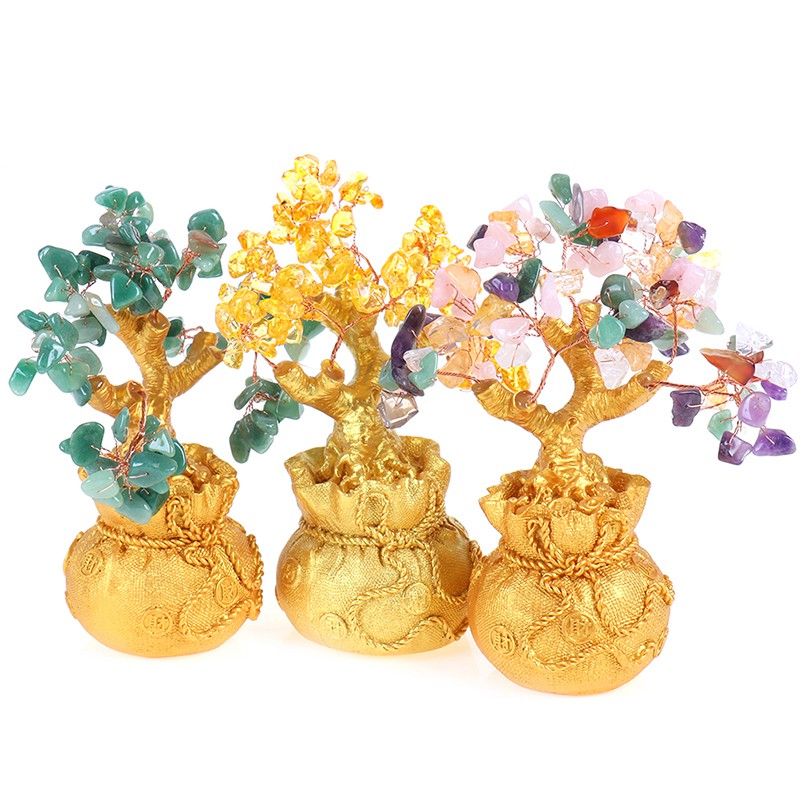 Cây tiền phong thủy đá thạch anh nhân tạo mang lại may mắn dành cho trang trí