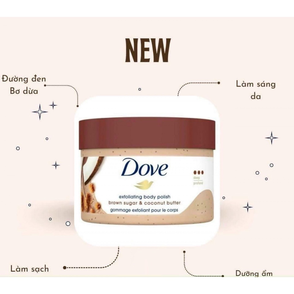 [Bản Mỹ chính hãng ] Tẩy tế bào chết Dove Exfoliating body Polish 298 gr làm sạch tế bào chết giúp da đẹp và mềm mịn