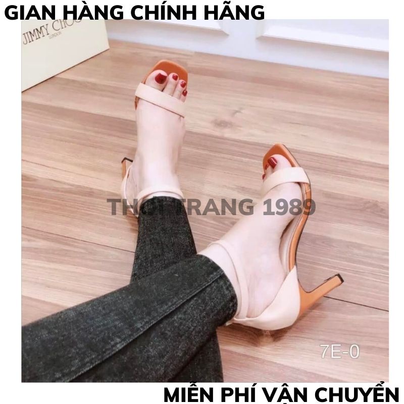 SANDAL cao gót DẸP PHỐI MÀU 7CM khoá cài diện tết siêu hót. MET SHOP 1989