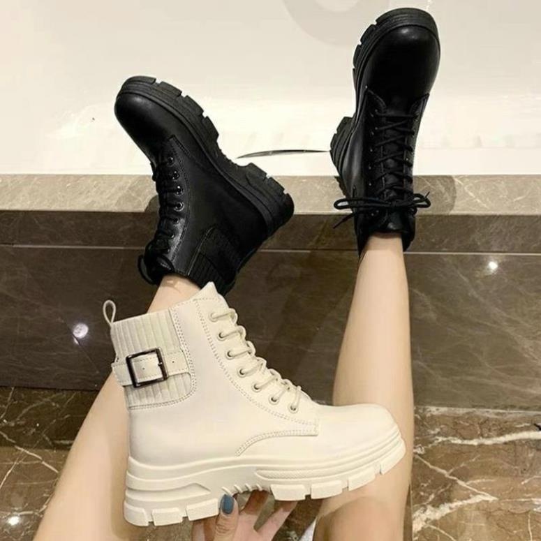 Giày Bốt Nữ Cổ Chun, Bốt Nữ Cao Cổ Khoá Cài Có Cổ Chun Cao Cấp Quà tặng chun