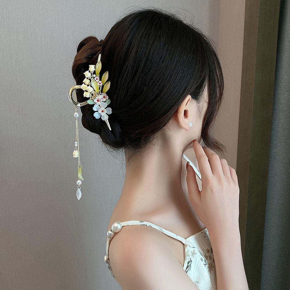 Kẹp Tóc Hình Cá Mập Đính Hoa Dễ Thương Sáng Tạo Phong Cách Cổ Điển Dành Cho Bạn Nữ