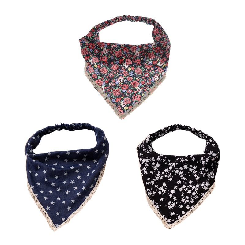 Khăn Quấn Đầu Cột Nơ Sau Lưng In Họa Tiết Hoa Tươi Mới Phong Cách Kerchief