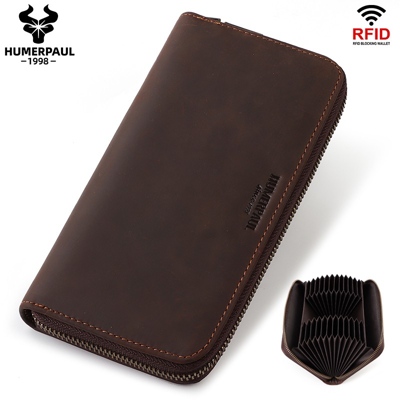 Humerpaul Ví Dài Sức Chứa Lớn Đựng Thẻ Tín Dụng rfid bp816 Dành Cho Nam Và Nữ