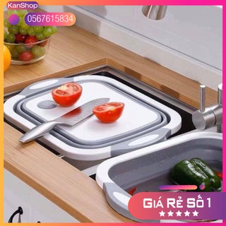 Bộ thớt kèm chậu gấp gọn đa năng, thớt gấp gọn đa năng 3 trong 1- bộ thớt gấp gọn kèm thau rổ thông minh – loại khổ lớn
