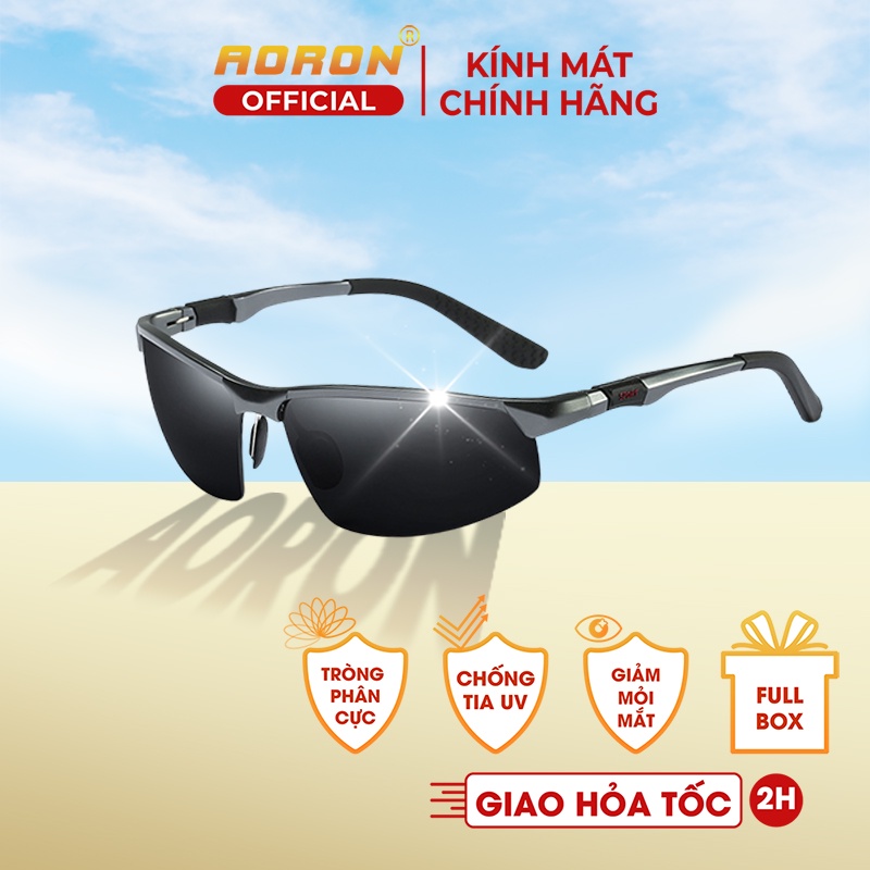 Mắt Kính Phân Cực Thể Thao Đổi Màu Chống Chói Đi Nắng Đi Đêm, Kính Mát Nam Nữ Thời Trang AK041 AORON