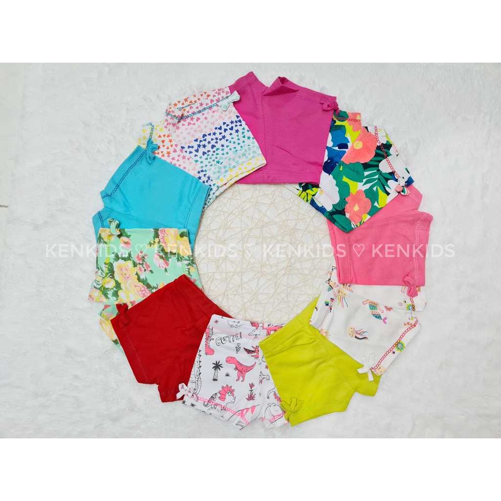 SET 5 Quần Short / quần đùi thun phối nơ cho bé gái BABY WEAR (0-12 tháng)
