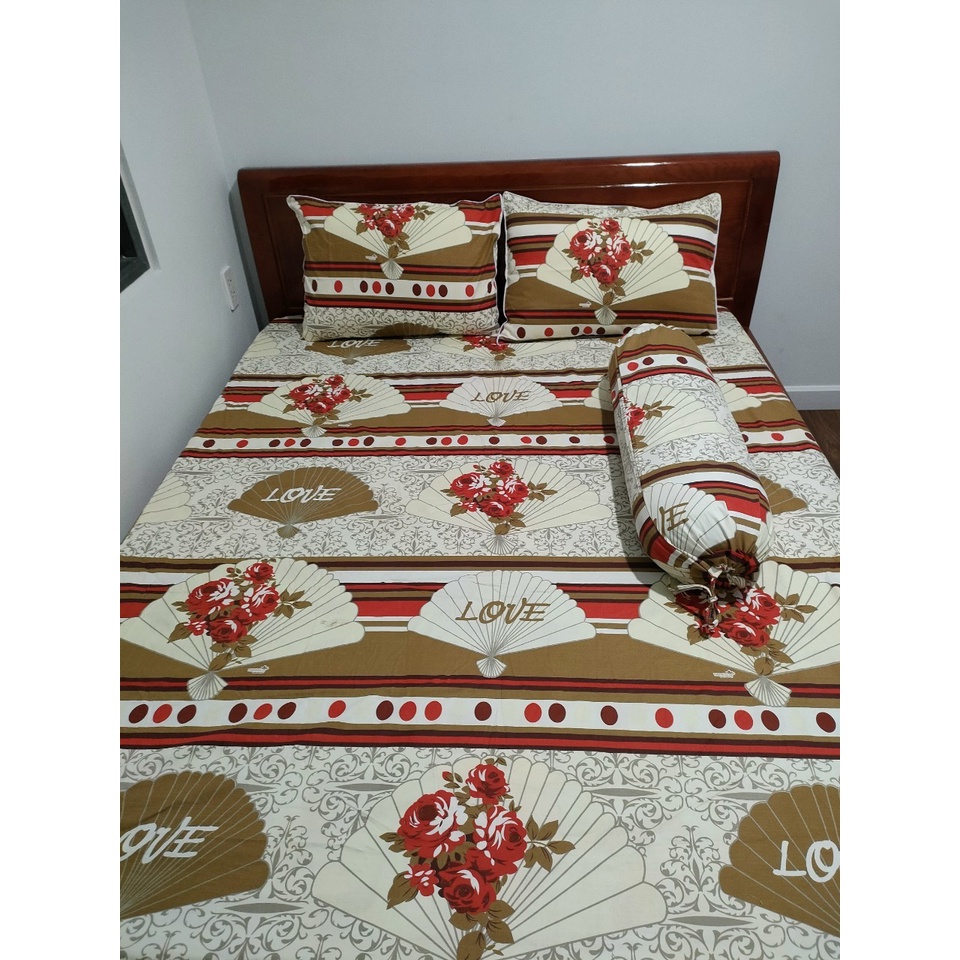 bộ drap cotton Thắng Lợi 1m6 chuẩn logo