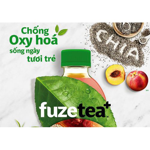 Trà đào hạt chia / Trà chanh sả / Trà chanh dây Fuze Tea 450ml