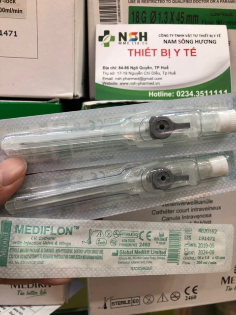 HỘP 100 CÂY KIM LUỒN TĨNH MẠCH KIM LUỒN CATHETER tiêm truyền tĩnh mạch MEDIFLON MEDIKIT ẤN ĐỘ 14G 16g 18G 20g 22g 24g 26
