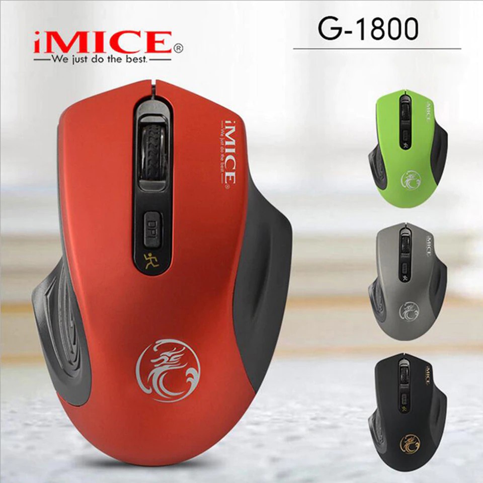 Chuột Không Dây Máy Tính IMICE G1800 Wireless 2.4Ghz 2000DPI - Chuột Gaming Không Dây TORUK G1800, không tiếng động