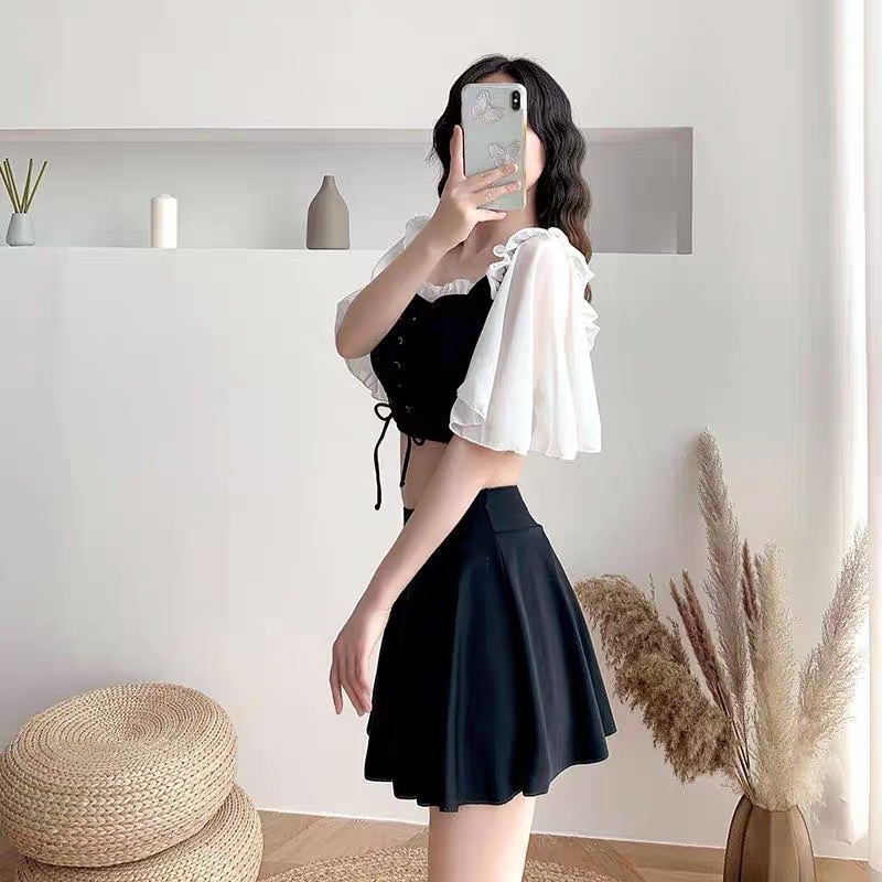 [Có sẵn] Set đồ bơi bikini tay cánh tiên có dây điều chỉnh rộng chật ~ ORRIN CLOSET | BigBuy360 - bigbuy360.vn