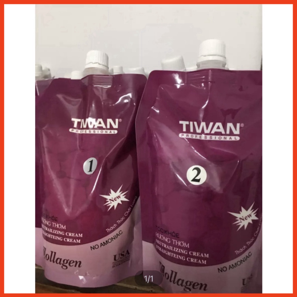 Cặp Thuốc duỗi tóc collagen TIWAN - thuốc duỗi tóc collagen TIWAN