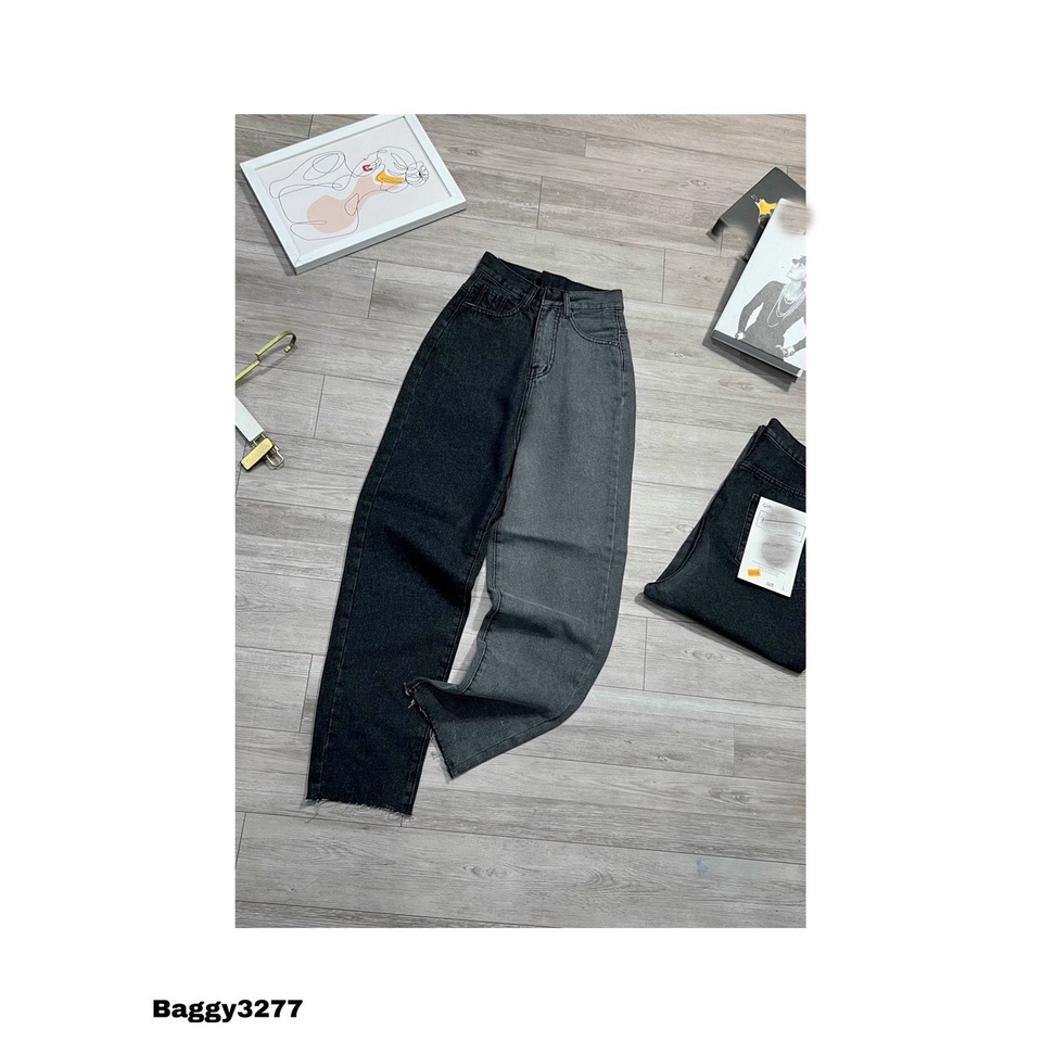 [ VIDEO+FREESHIP ] QUẦN BAGGY JEANS NỮ LƯNG CAO LAI TUA 2 ỐNG 2 MÀU XÁM ĐẬM XÁM NHẠT MỀM MỊN DÀY DẶN CHỐNG UV NITIQC