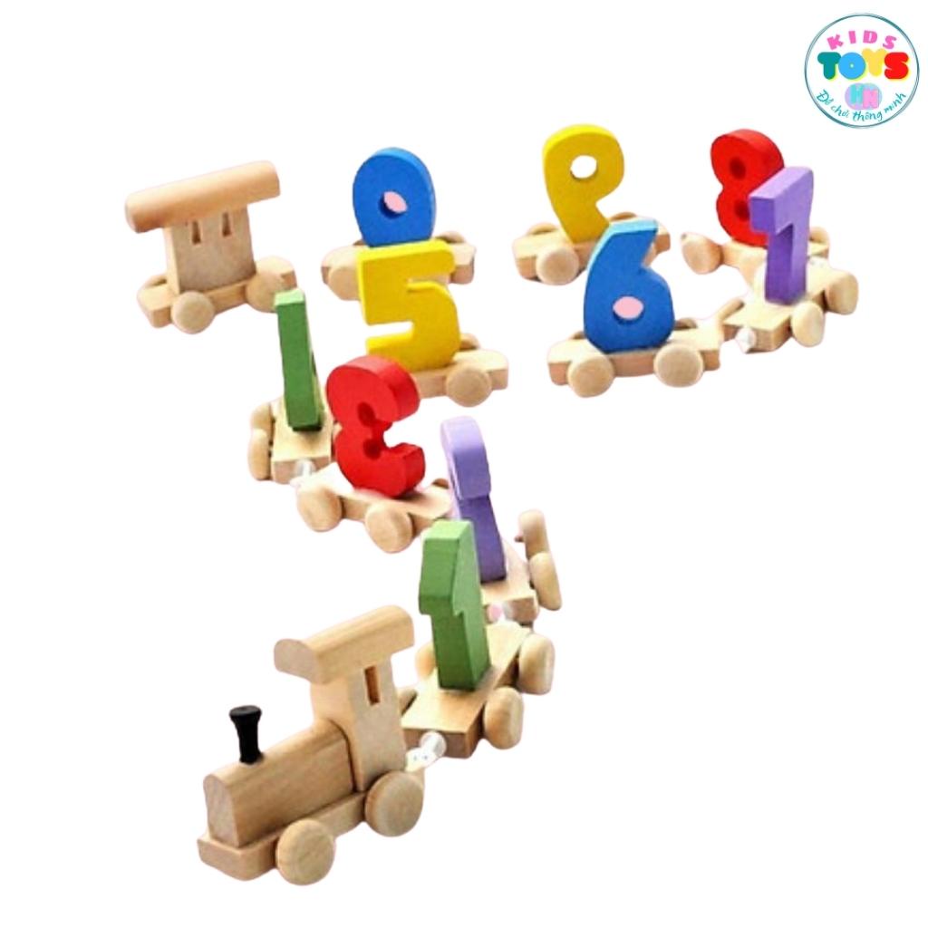 Đồ Chơi Gỗ Lắp Ráp Đoàn Tàu Kéo Số Bằng Gỗ - Đồ Chơi Phát Triển Trí Tuệ Cho Bé Học Số Đếm, Màu Sắc