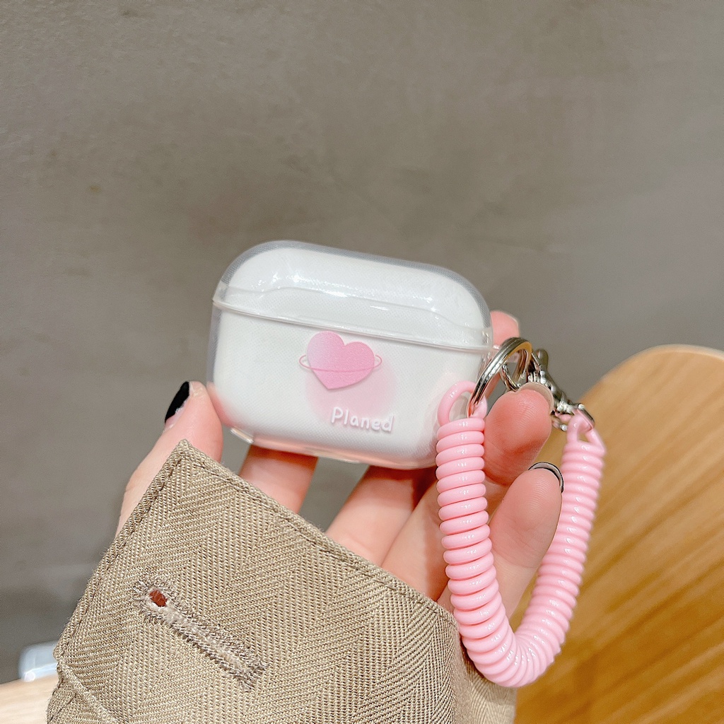 Vỏ Bảo Vệ Hộp Sạc Tai Nghe airpods 1 2 Pro 3rd Generation Pro 1/2 Trong Suốt Chống Sốc Họa Tiết Hoạt Hình Kèm Dây Đeo Kiểu Nhật Hàn