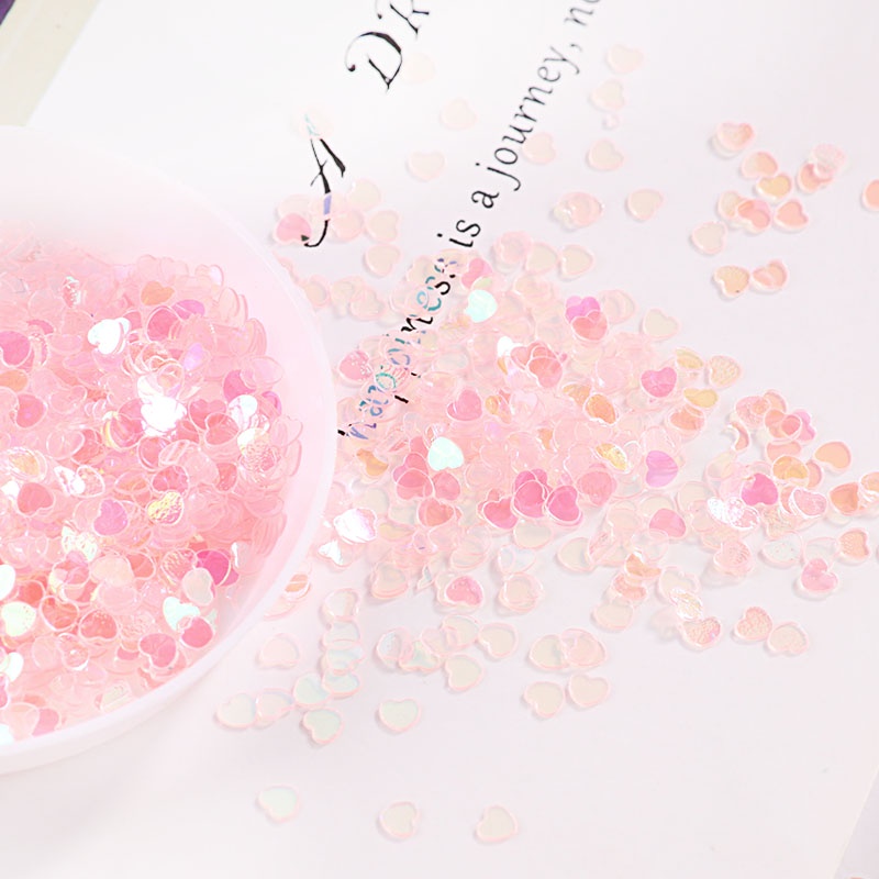 Gói 10g kim sa hình ngôi sao/trái tim/kim cương màu hồng lấp lánh trang trí móng nghệ thuật