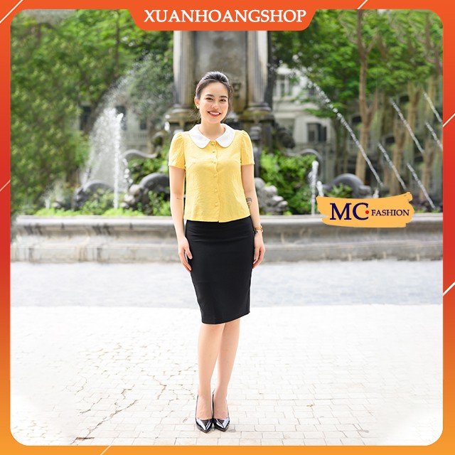 Áo Sơ Mi Nữ Đẹp Mc Fashion, Tay Ngắn Cộc, Kẻ Sọc Caro, Dáng Công Sở 2 Màu Sắc ( Đỏ, Vàng ) Ta972