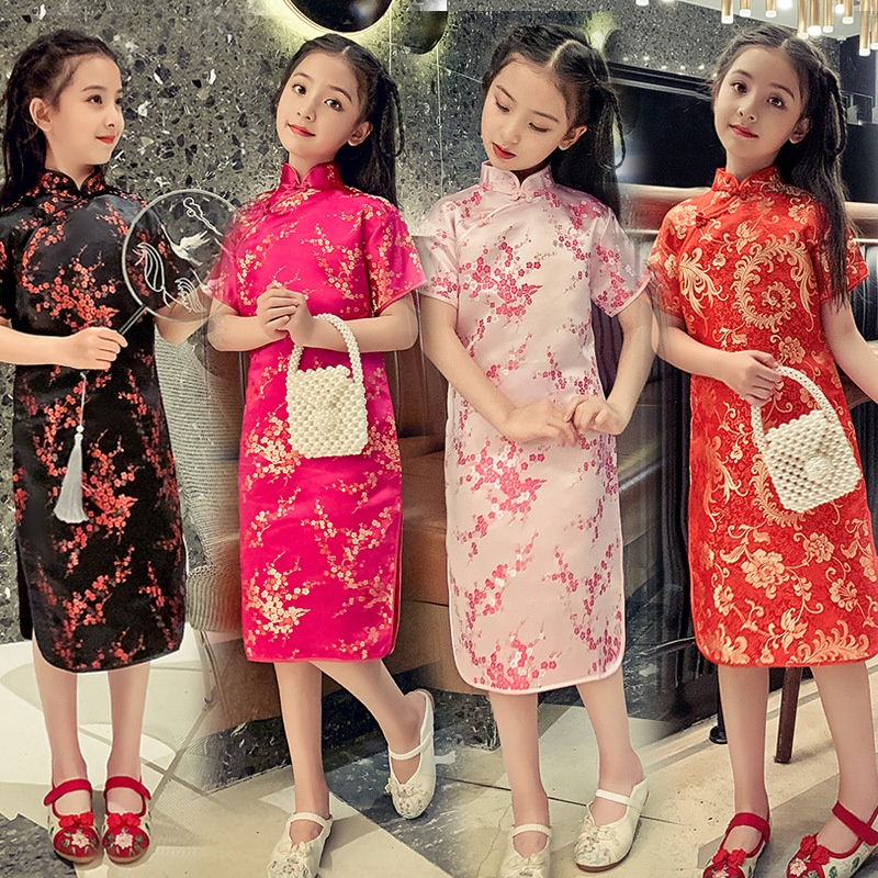 Sườn xám phong cách Trung Hoa xinh xắn cho bé gái
