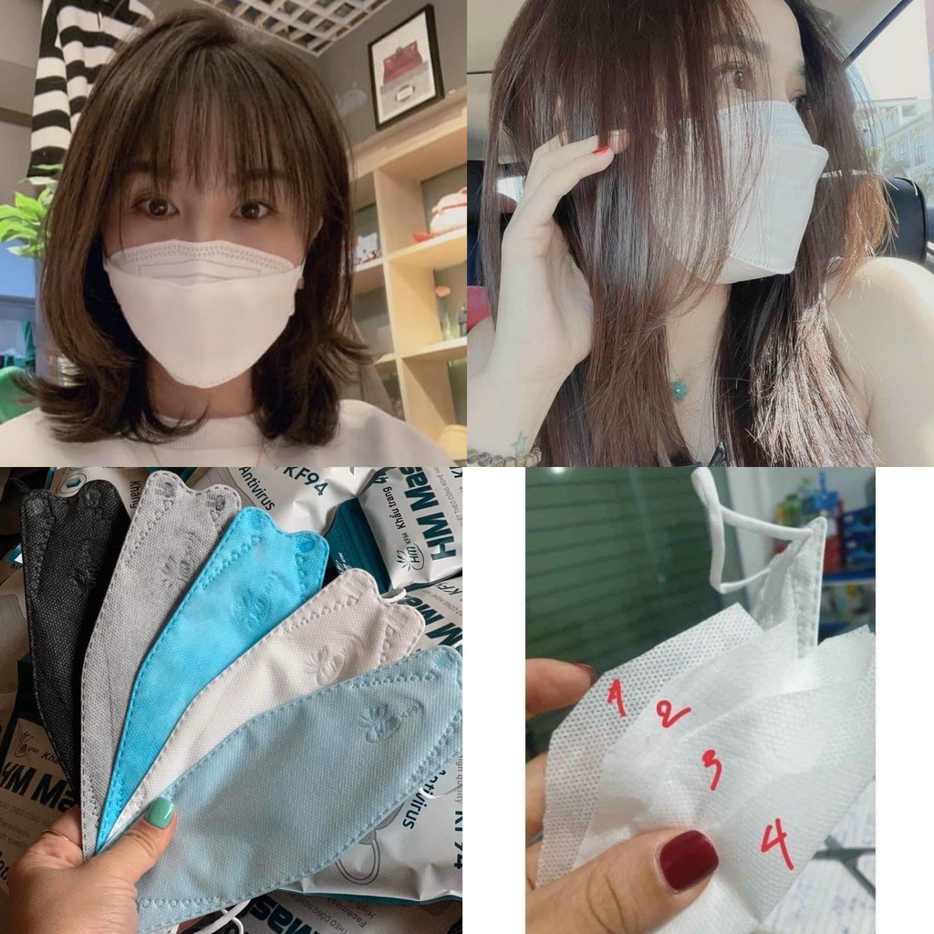Set 50c Khẩu Trang Kháng Khuẩn 4D KF94 Mask, Bảo Vệ Kháng Khuẩn Người Lớn, tongkhophuonghang