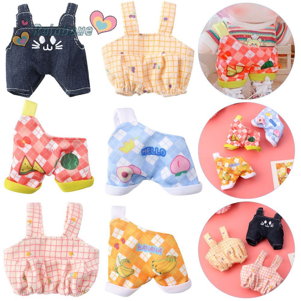 RAINBOW Replacement Doll Clothes Kids Gifts Mini Overalls Doll Suspender Pants for 20cm Toy Accessories DIY Plush Trousers Doll Wear