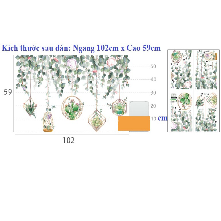 Decal giấy dán tường  Decan Hoa hồng leo