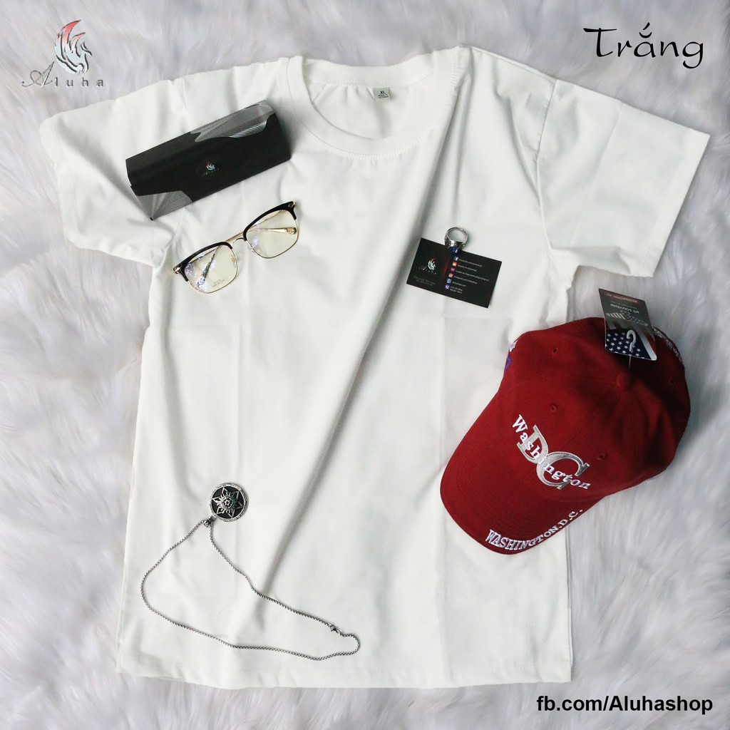 Áo thun trơn 4 chiều Unisex vải mềm mịn giá tận xưởng - A001 - Aluha - CHÚ Ý CHỌN SIZE THEO BẢNG SIZE CỦA SHOP