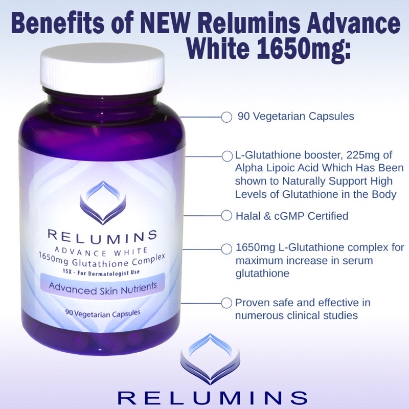 Viên Uống Trắng Da Relumins Advance White 1650mg 90 viên chính hãng Mỹ