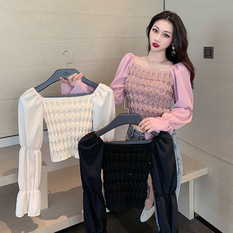 Áo Sơ Mi Chiffon Tay Dài Giả Hai Lớp Thời Trang Dành Cho Nữ