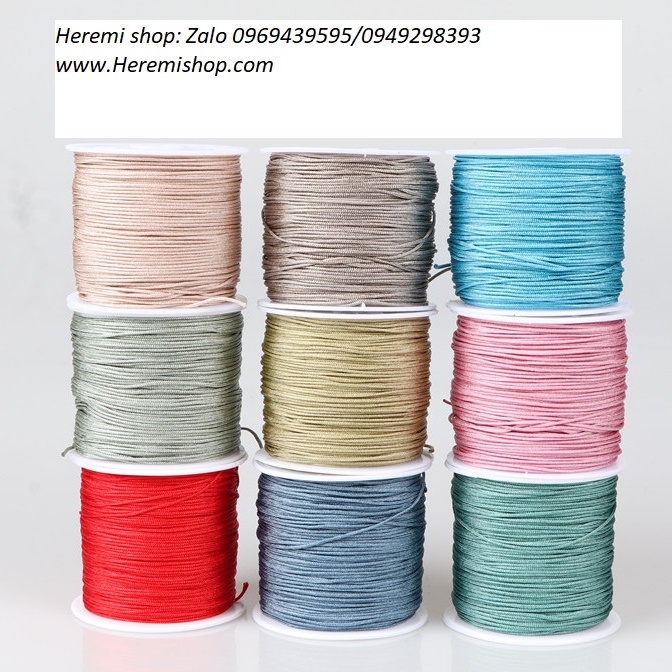 Dây dù đan vòng tay handmade màu macaron đường kính 1mm
