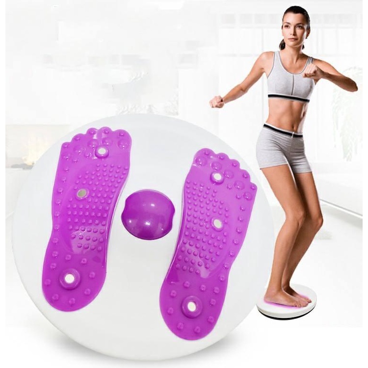 Đĩa xoay eo dụng cụ tập bụng Yoga eo thon 360 độ giảm cân tập thể dục tại nhà phòng gym có hạt massage bàn chân