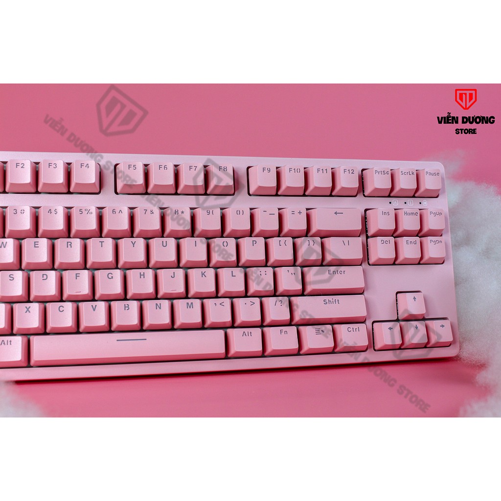 Bàn phím Gaming ❤️E-Dra❤️ EK387 TKL WHITE LED Pink Blue/Red Switch Hồng cá tính