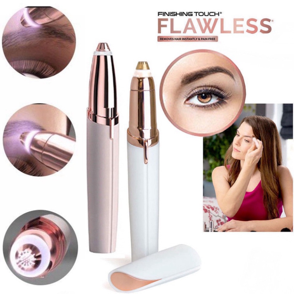 Bút Tỉa -Cạo Lông Mày, Bút Cạo Ria Mép  Bằng Điện Flawless Nhỏ Gọn, Cao Cấp, Không Gây Đau, Dễ Sử Dụng (Ảnh Thật ở Cuối)