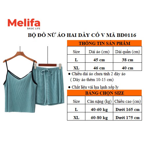 Bộ đồ ngủ nữ áo hai dây lụa lạnh cổ V, quần short basic trơn nhiều màu mã BD0116 | BigBuy360 - bigbuy360.vn