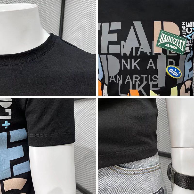 Áo Thun Tay Ngắn Cổ Tròn Chất Liệu 100% Cotton In Họa Tiết Hoạt Hình Thời Trang Mùa Hè Cho Nam 2022