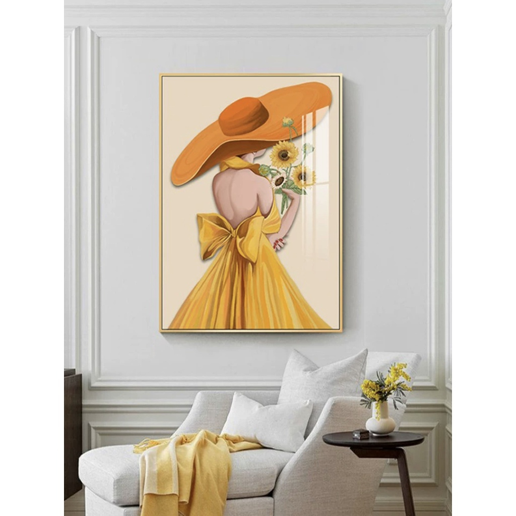 Tranh Cô Gái Treo Tương Phòng Khách/Ngủ/ Hành Lang Lối Đi/ Spa /Nal /Trang Trí Shop Quần Áo/ Tráng Gương Cao Cấp