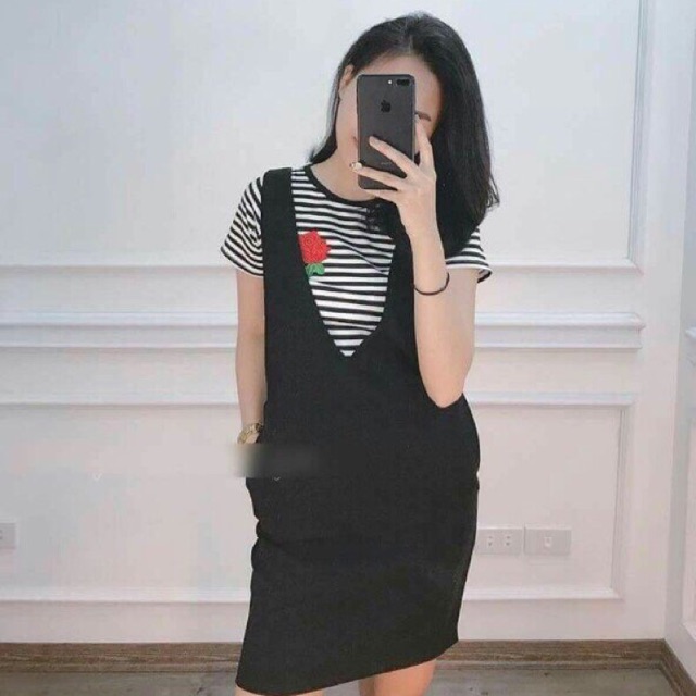 Set váy yếm kèm áo 