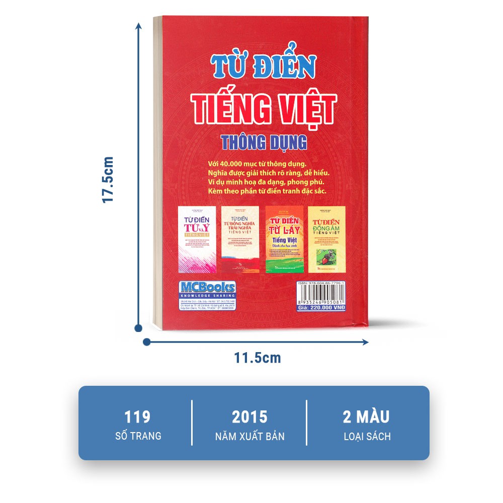 Sách Từ Điển Tiếng Việt Thông Dụng ( Bìa Đỏ ) MCBooks