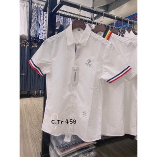 💥CHUẨN 1:1💥Áo sơ mi cộc tay THOM BROWNE cho Nam[FREESHIP]Sơ mi THOM Ngắn tay CAO CẤP Nam 2021