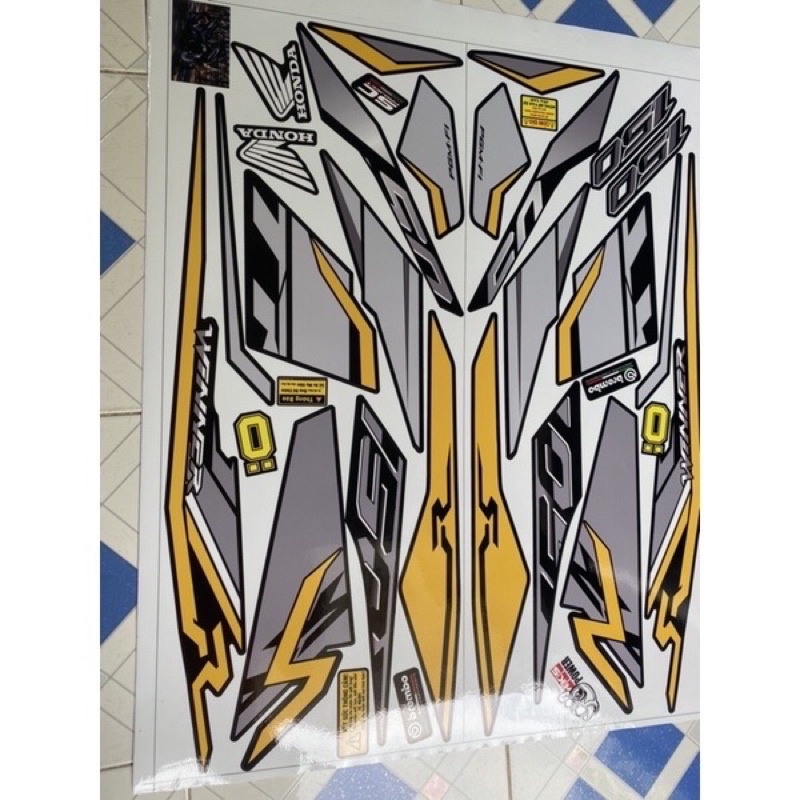 Tem rời xe winner Malay 2019 vàng xám đen