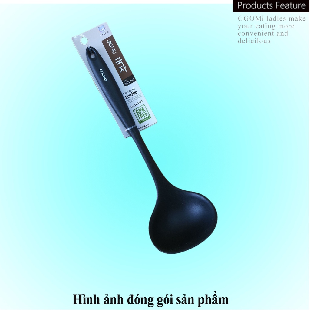 Bộ dụng cụ nấu ăn bằng silicone an toàn sức khỏe, 4 màu sắc sặc sỡ dài 33cm GGOMi Hàn Quốc GGSL