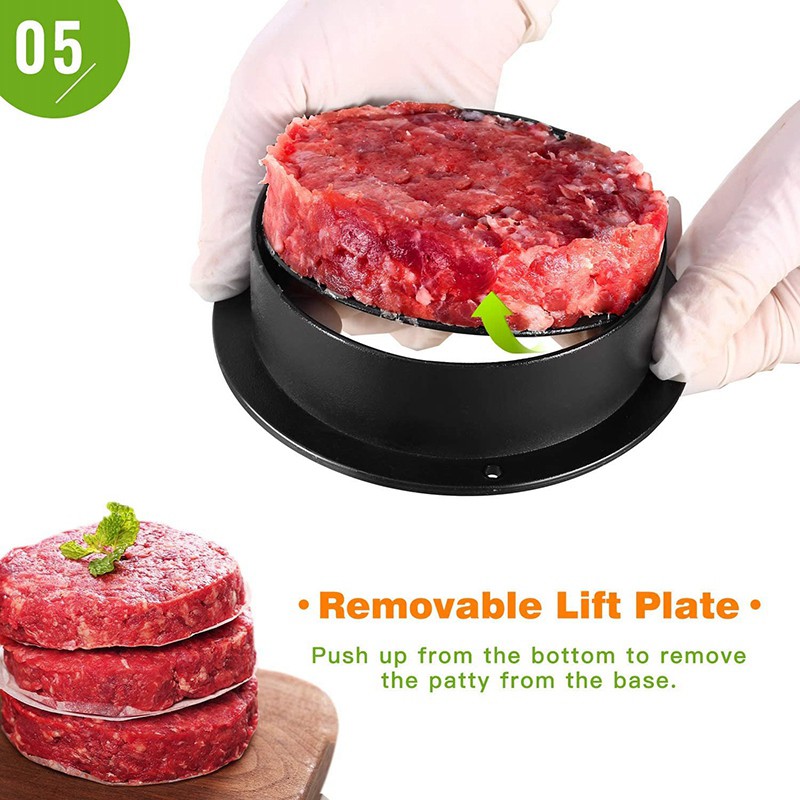 Bộ khuôn làm bánh burger 3 trong 1 kèm 120 tờ giấy sáp tiện dụng