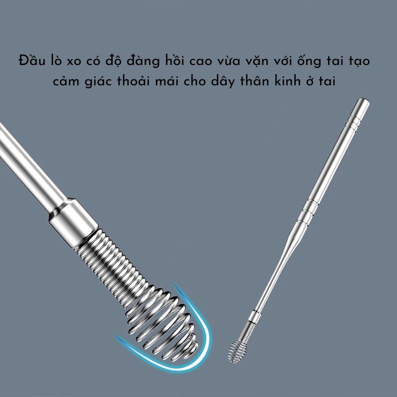 Bộ Dụng Cụ Ngoáy Tai Lấy Ráy Tai 6 Món Bằng Thép Không Gỉ Cao Cấp