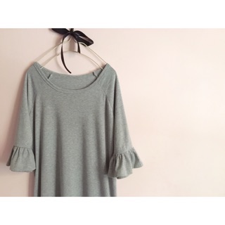 Đầm midi thun suông xoè đuôi cá