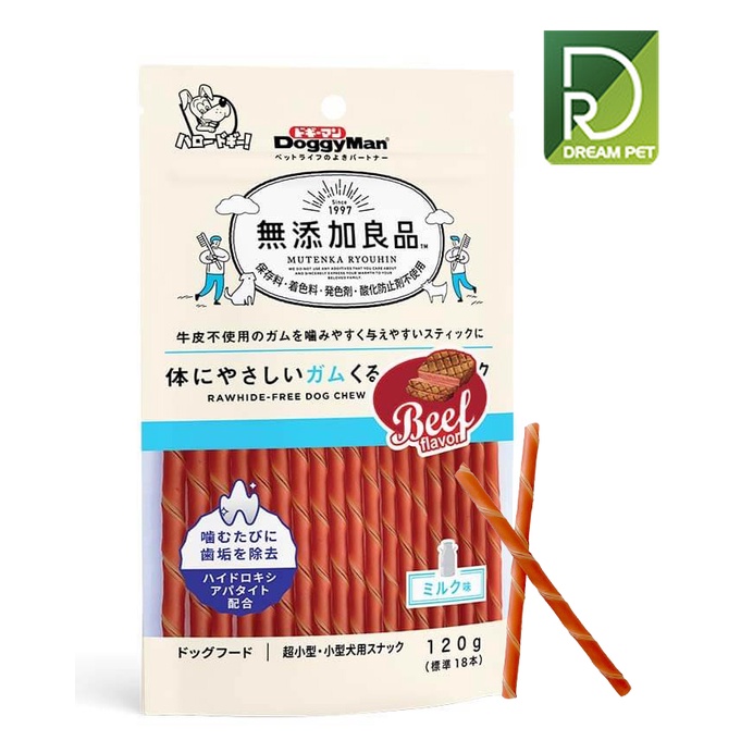 Bánh thưởng que gặm hương bò cho chó 120g - Que gặm hương thịt bò DoggyMan 81937