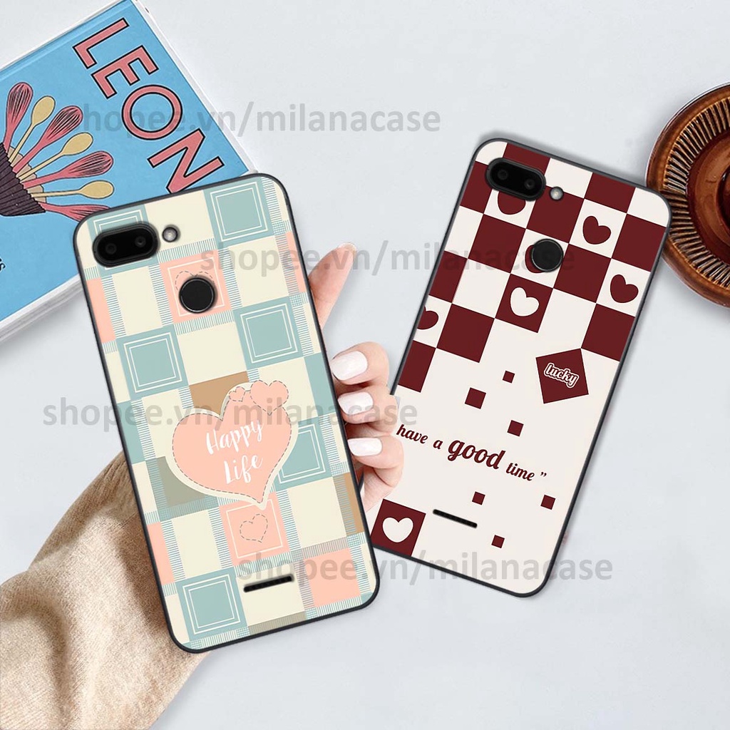 Ốp Xiaomi Redmi 6 caro họa tiết nhiều màu sắc siêu đẹp thời trang cá tính