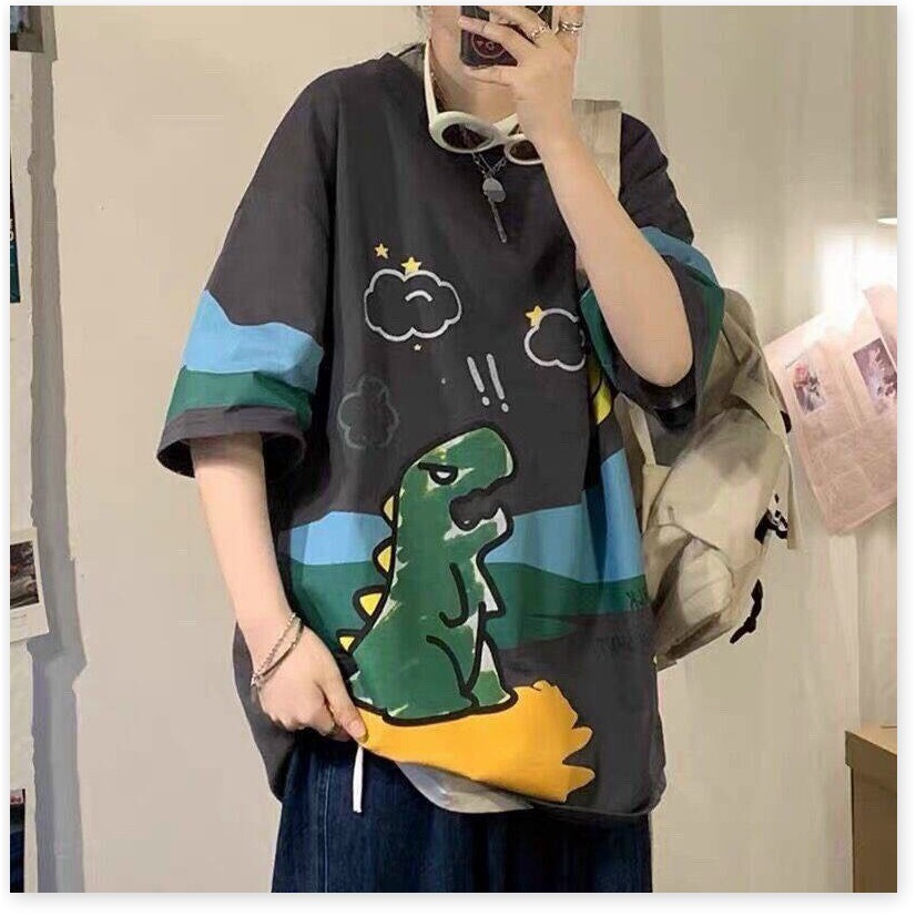 Áo thun tay lỡ form rộng KHỦNG LONG CỰC ĐẸP HOT HÈ TREND 2021 KHANH AN FASHION
